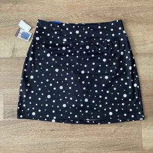 NWT Seg’ments Luxe Versatile Black with white polkadots skort - L